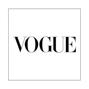 Black VOGUE logo text on white background.