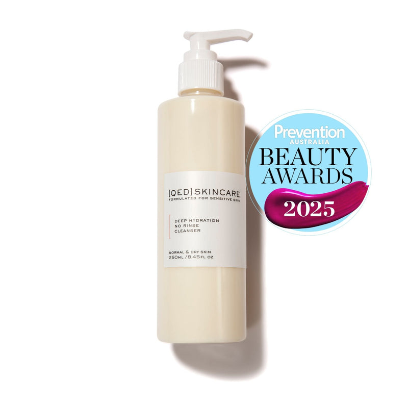 Iced skincare deep hydration 2-in-1 cleanser bottle with pump.