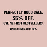 Bold black text on pink promoting a 35 percent discount on lemongrass cardamom body cream for skin feel beautiful sale